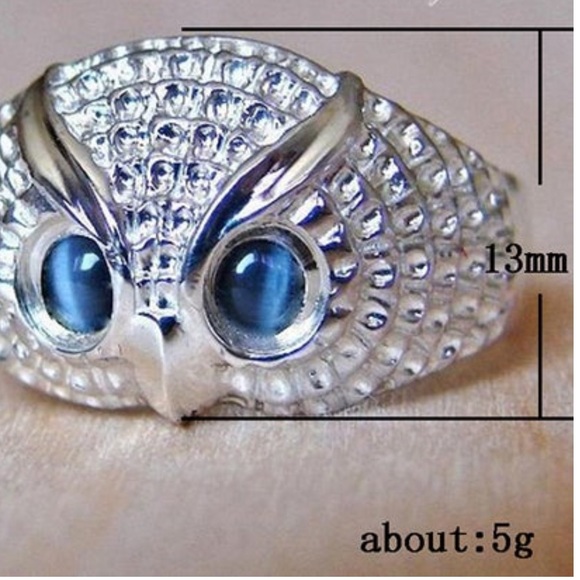 Beautiful 925 silver owl ring - gorgeous blue eyes - Picture 3 of 7